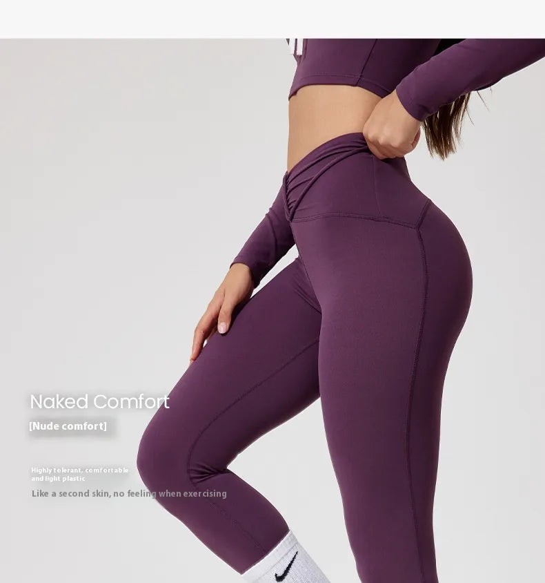Round-neck High Waist Quick-drying Long Sleeve Yoga Wear Suit